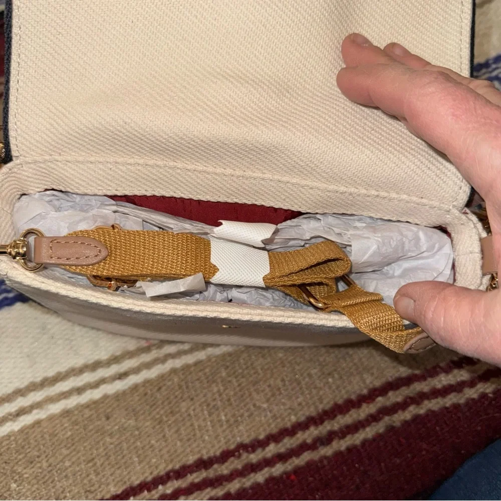 Market by Monica Coated Canvas Cream and Black Crossbody Bag - Picture 5 of 6